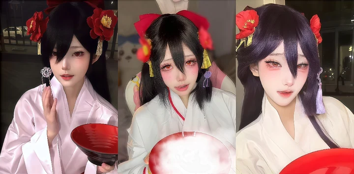 乌有乡 永见稀世良Cos合集 白衣红裙捧红碗美酒 温柔诡异虔诚 这感觉真不错！